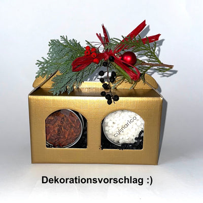 Geschenkkarton gold aus Wellpappe